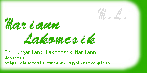 mariann lakomcsik business card